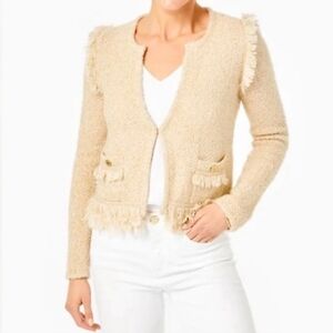 Lilly Pulitzer Simora cardigan in Gold Metallic